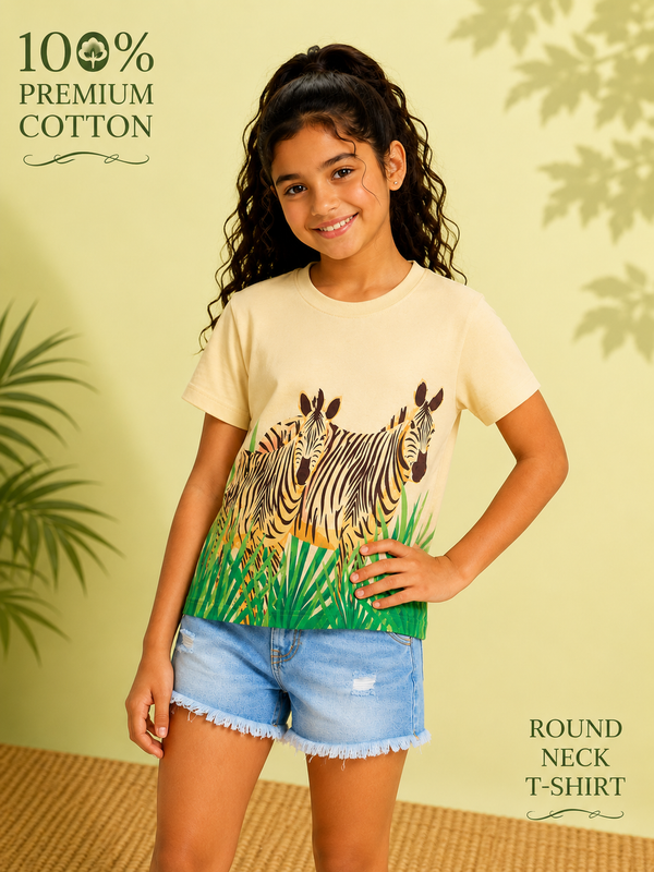 Organic Cotton Crew Neck With Digital Printing Sandal