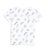 White Slim Printed Tee