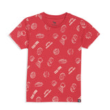 Maroon Regular Fit Printed Tshirt