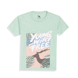 Mint Green Regular Fit Printed Tshirt