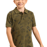 Olive Printed Polo
