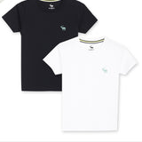 Pack of 2 White & Navy Tees