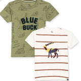 Pack of 2 Off-White & Fresh Olive Tees