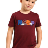 Burgundy Regular Fit Printed Tshirt
