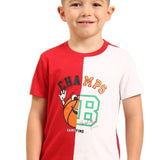 Bright Red/White Regular Fit Tee