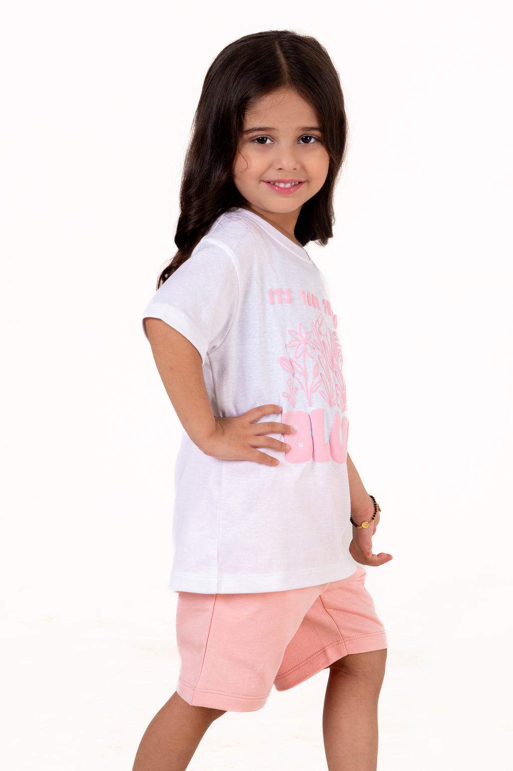 Co Ords With Puff Print Pink