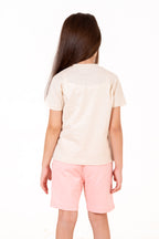 Crew Neck With Puff Print Cream