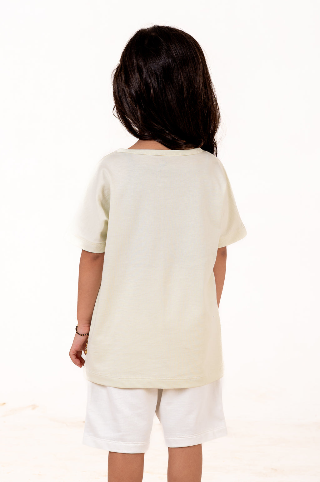 Crew Neck With Normal Print And Fabric Patch Sky Blue