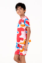 Co Ords With Aop Print With Rubber Bagde Cloud Dancer