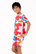 Co Ords With Aop Print With Rubber Bagde Cloud Dancer