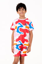 Co Ords With Aop Print With Rubber Bagde Cloud Dancer