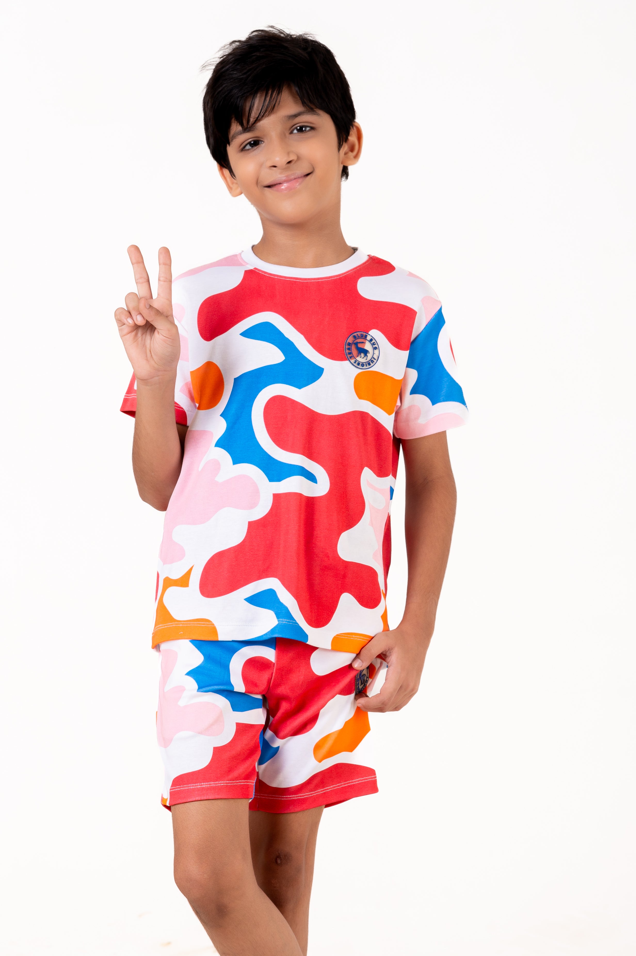 Co Ords With Aop Print With Rubber Bagde Cloud Dancer