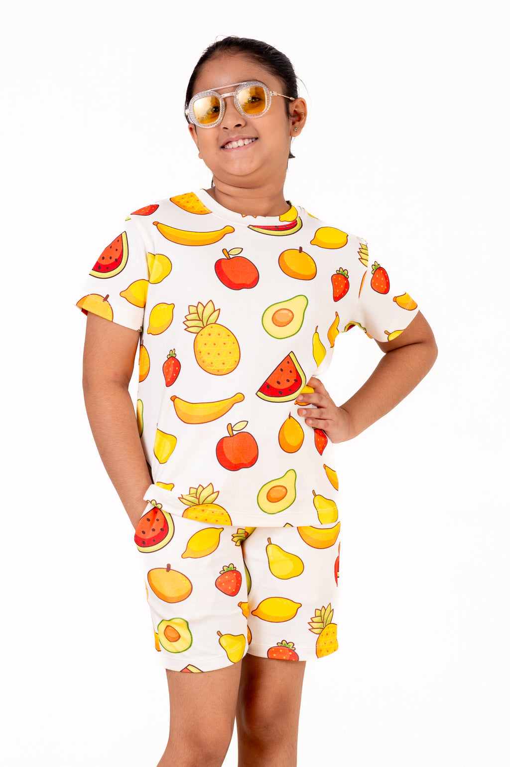 Co Ords With Aop Print White