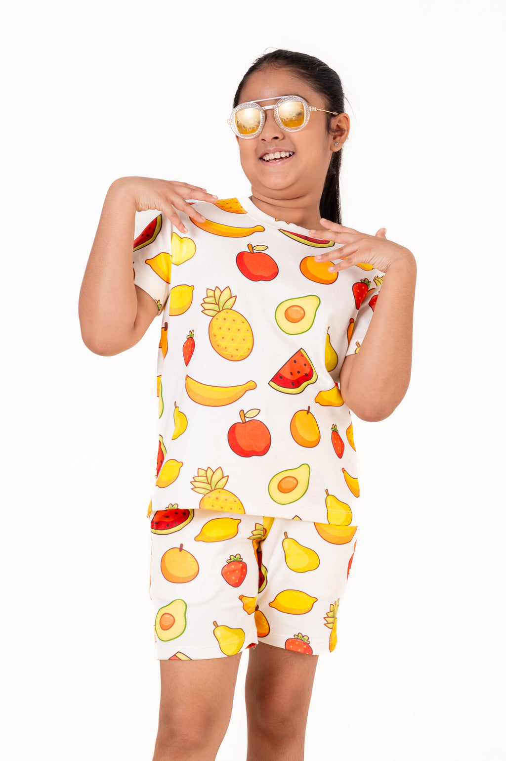 Co Ords With Aop Print White