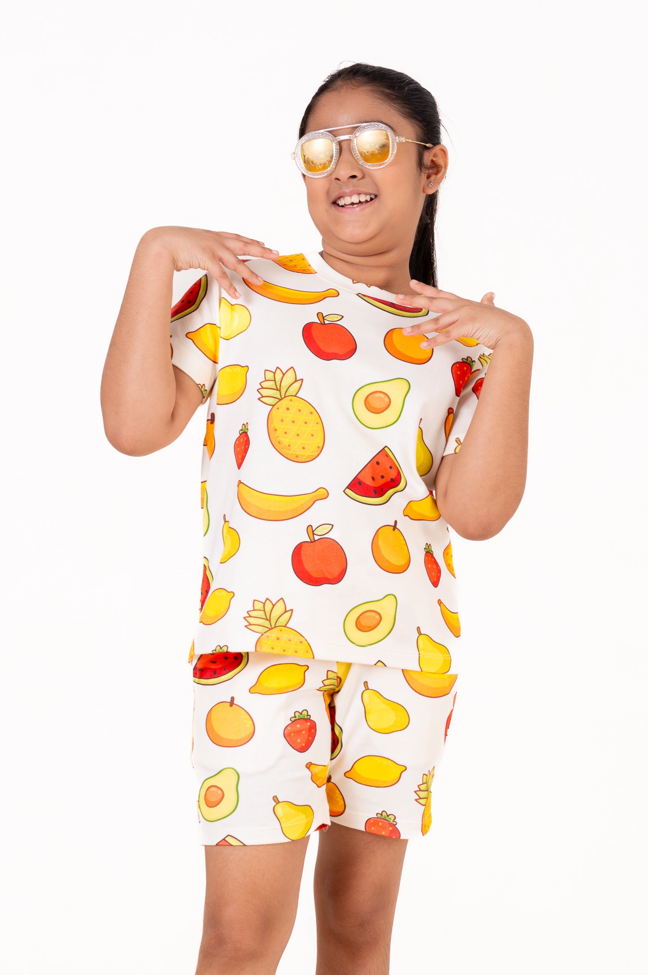 Co Ords With Aop Print White