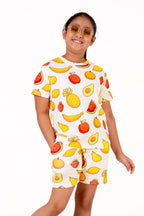 Co Ords With Aop Print White