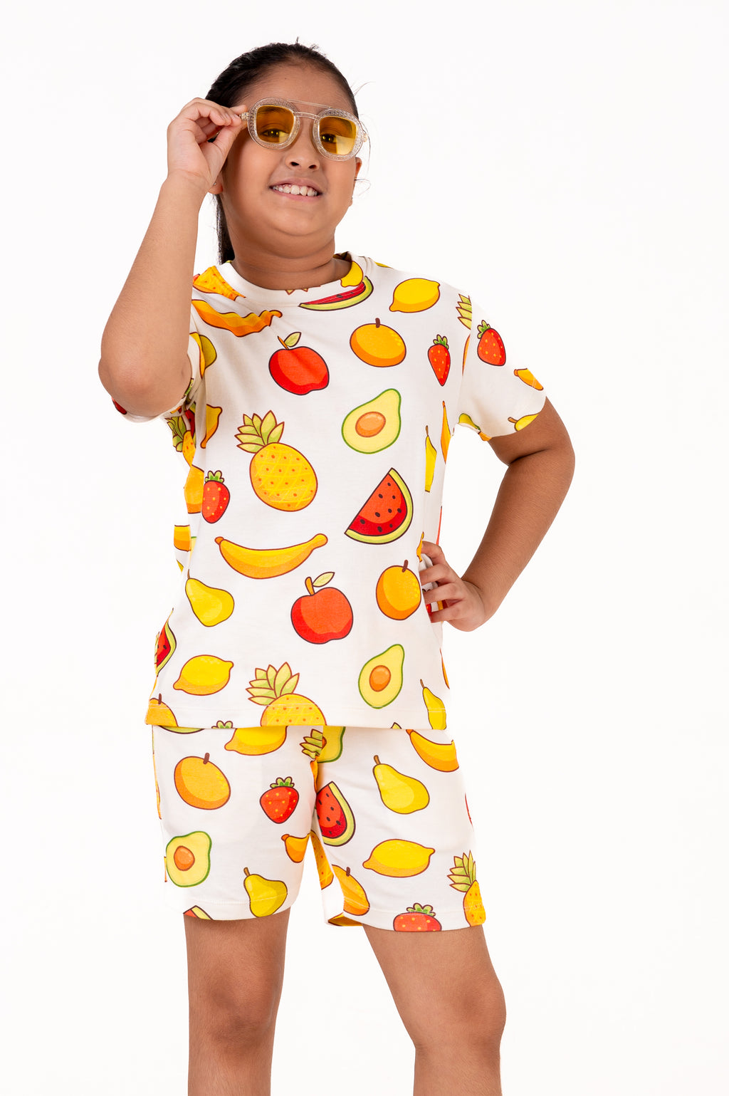 Co Ords With Aop Print White