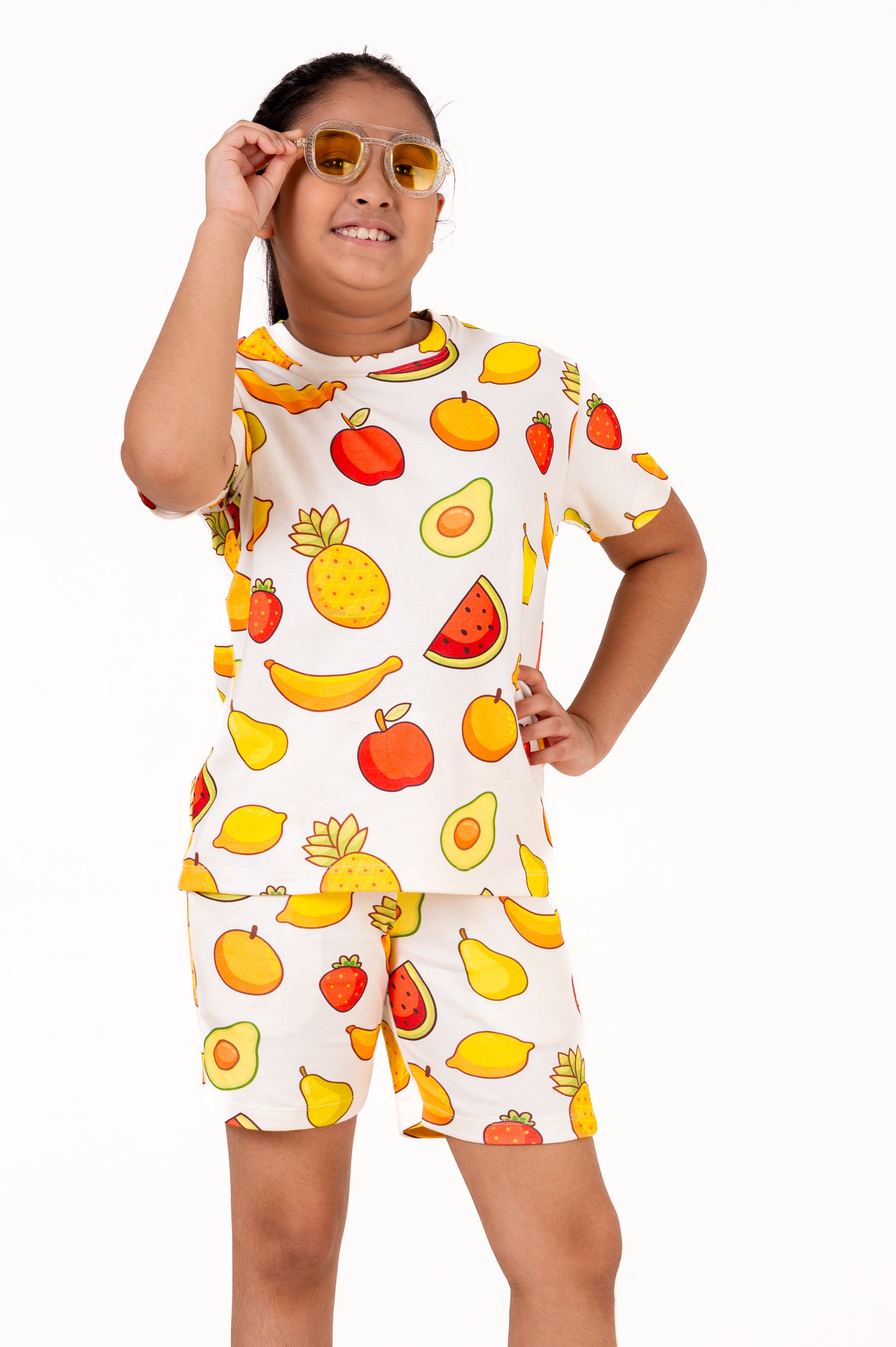 Co Ords With Aop Print White