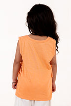 Tank Top With Gilter Print Orange