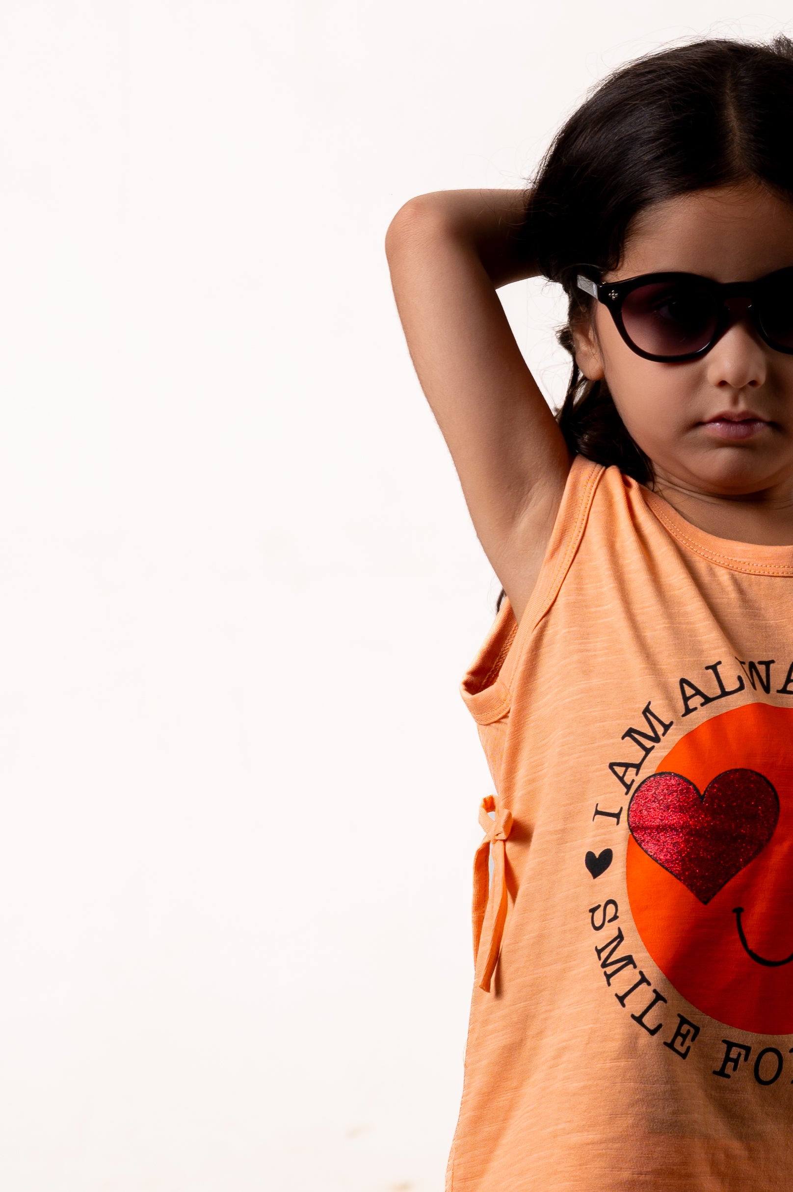 Tank Top With Gilter Print Orange