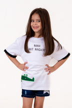 Crew Neck With Normal Print And Applic White