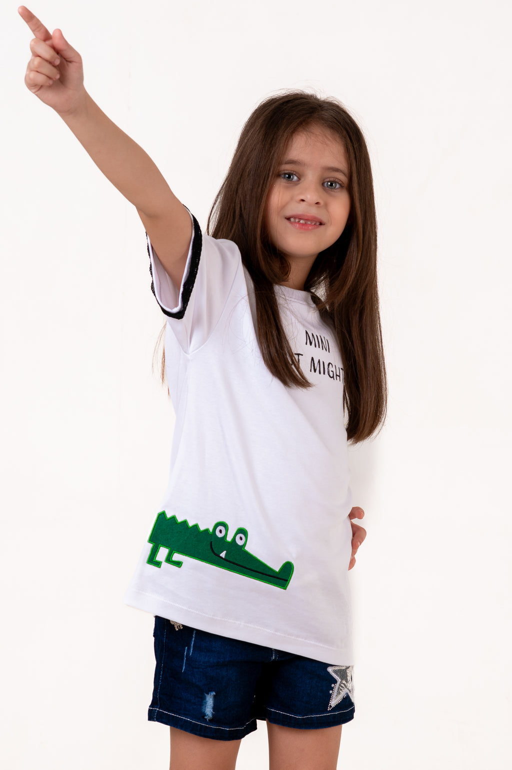 Crew Neck With Normal Print And Applic White