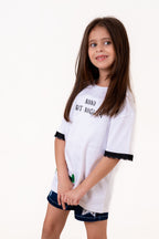 Crew Neck With Normal Print And Applic White