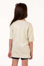 Crew Neck With Normal Print And Sequence Cream