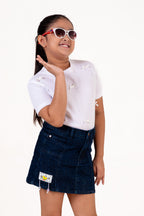 Crew Neck With Bow White