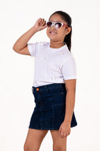 Crew Neck With Bow White