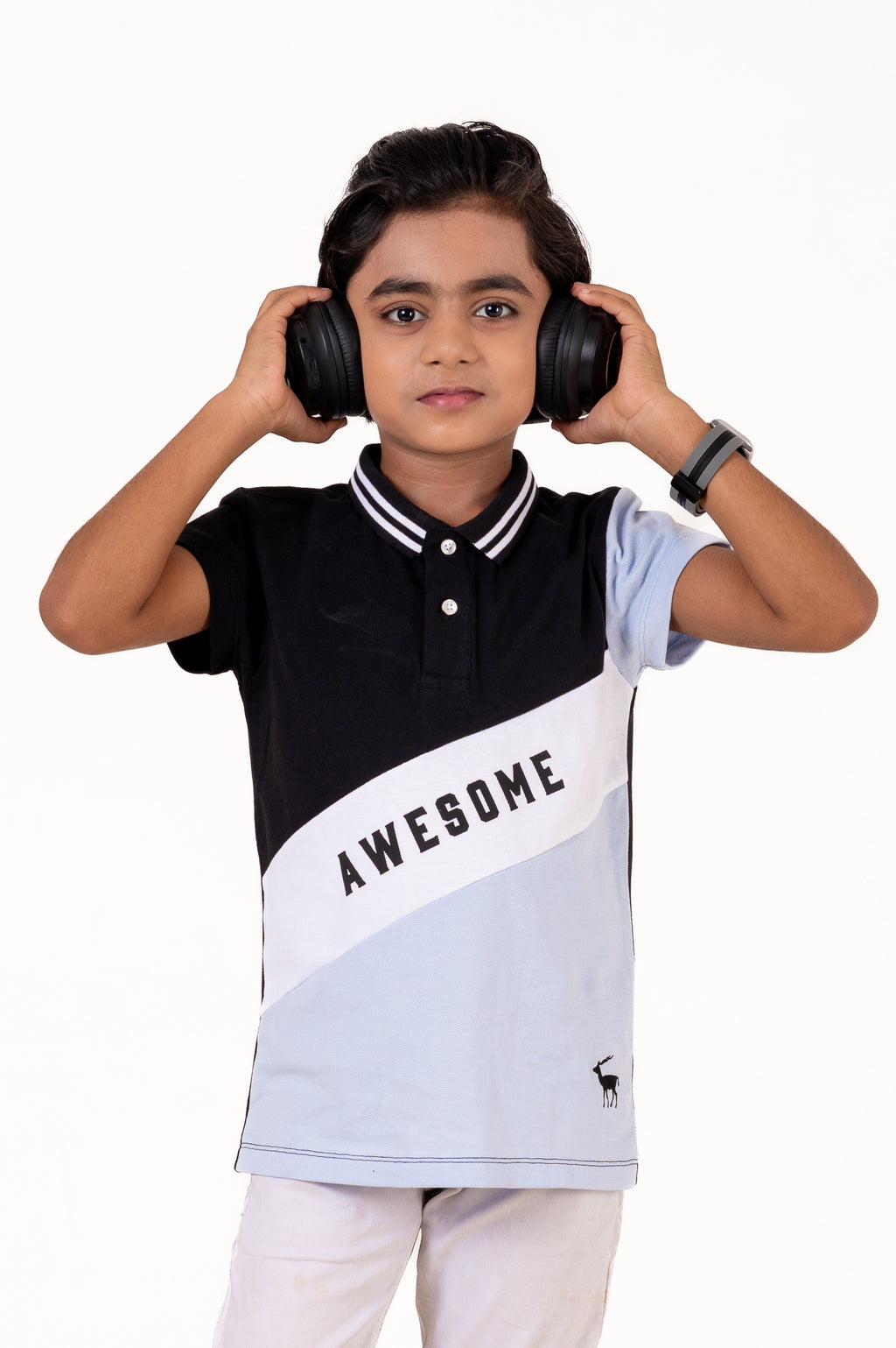 Polo With Print And Cut & Sew Black