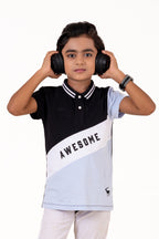 Polo With Print And Cut & Sew Black