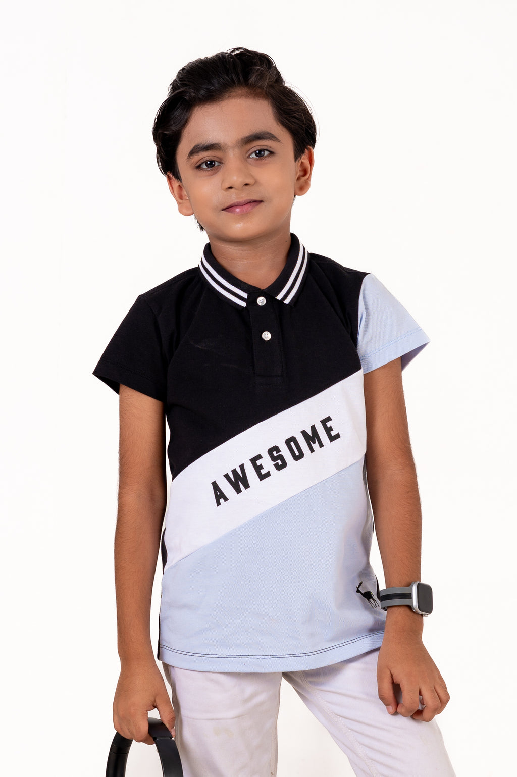 Polo With Print And Cut & Sew Black