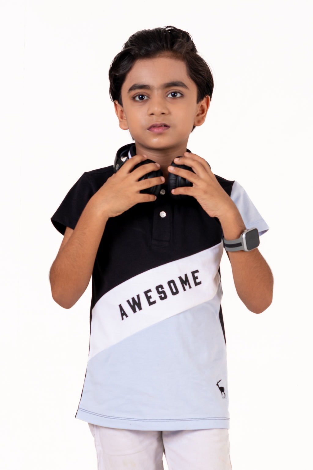 Polo With Print And Cut & Sew Black