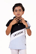 Polo With Print And Cut & Sew Black