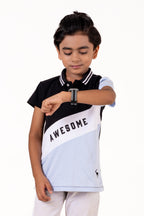 Polo With Print And Cut & Sew Black