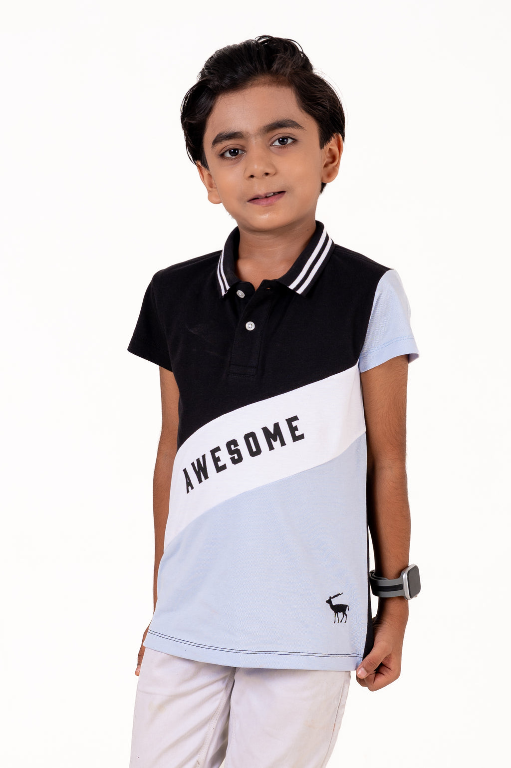 Polo With Print And Cut & Sew Black