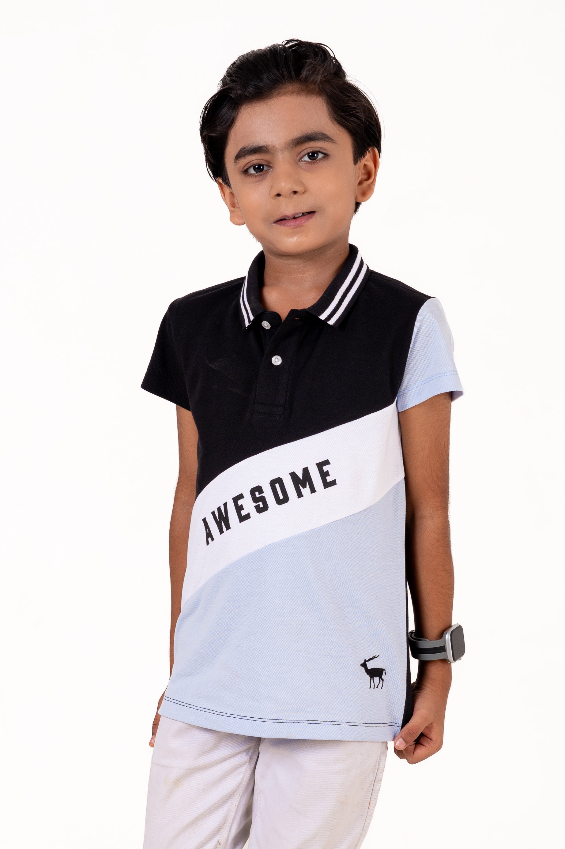 Polo With Print And Cut & Sew Black