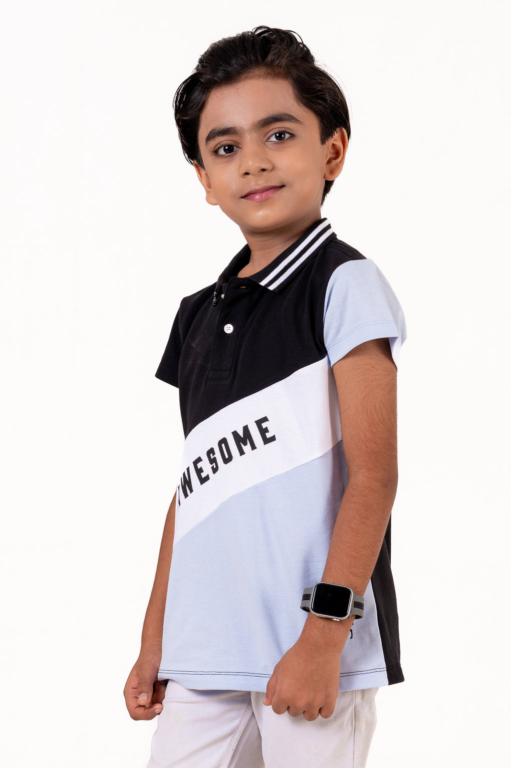 Polo With Print And Cut & Sew Black