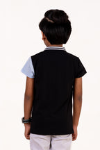 Polo With Print And Cut & Sew Black