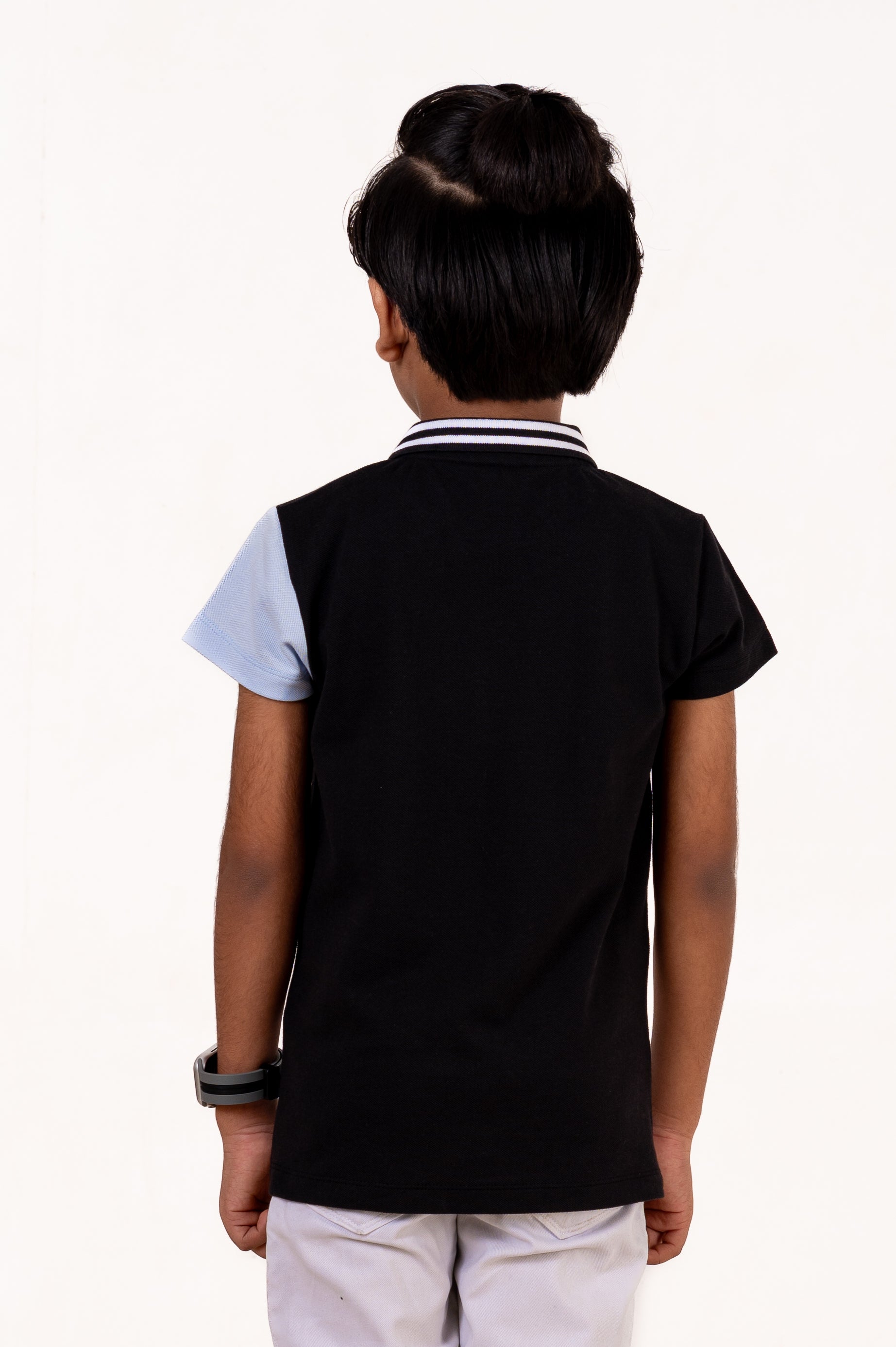 Polo With Print And Cut & Sew Black