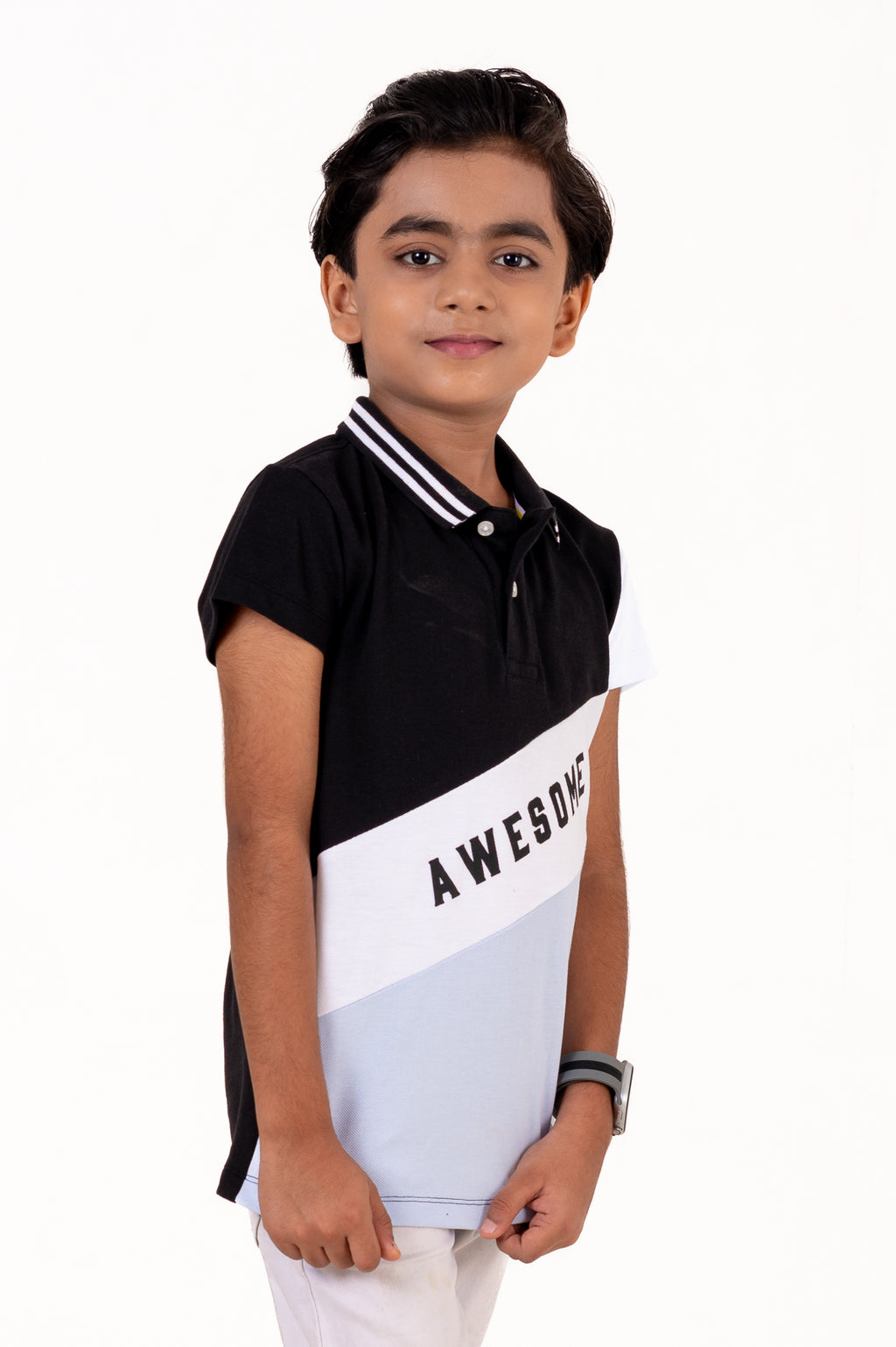 Polo With Print And Cut & Sew Black