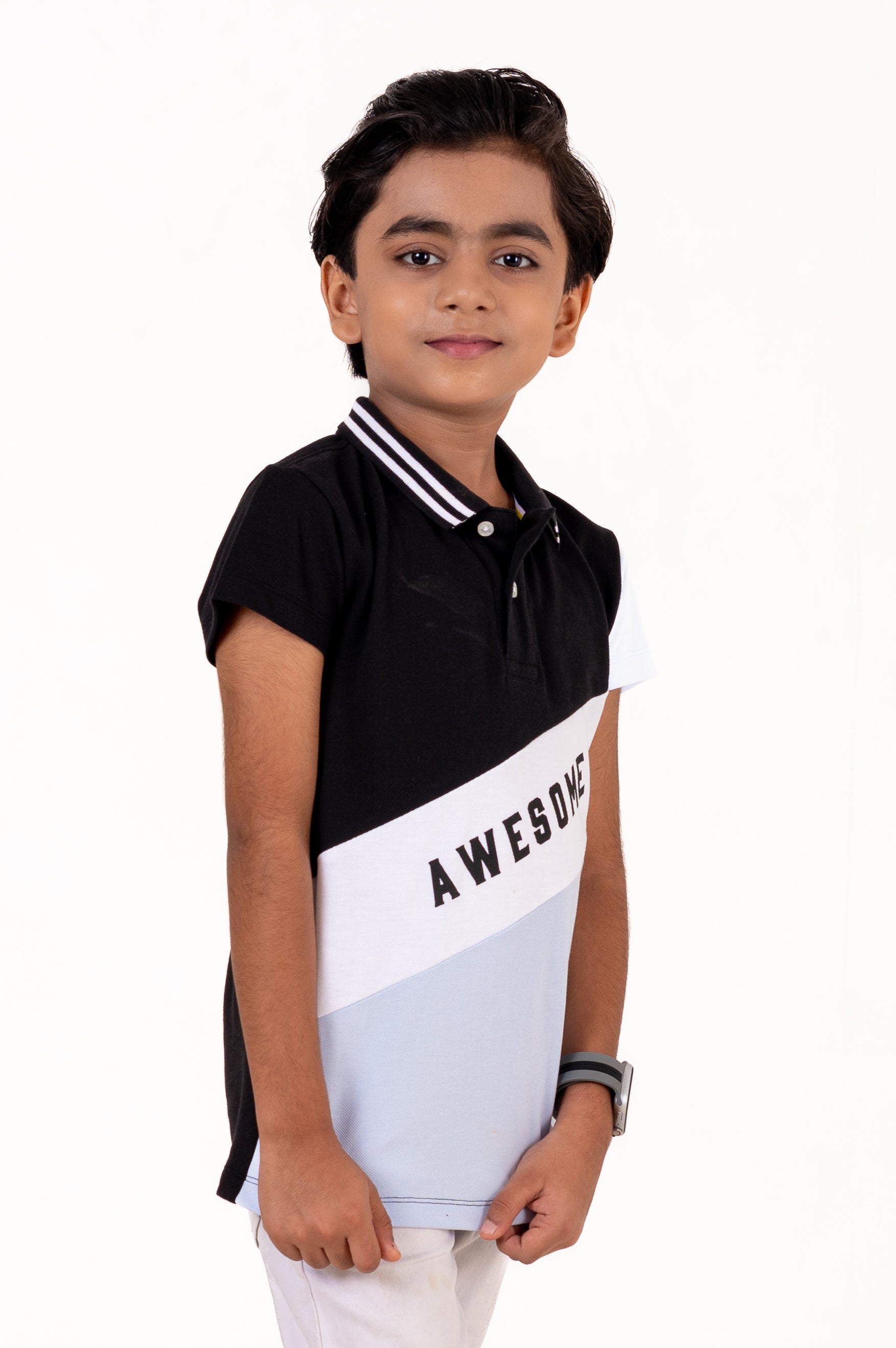 Polo With Print And Cut & Sew Black