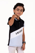 Polo With Print And Cut & Sew Black