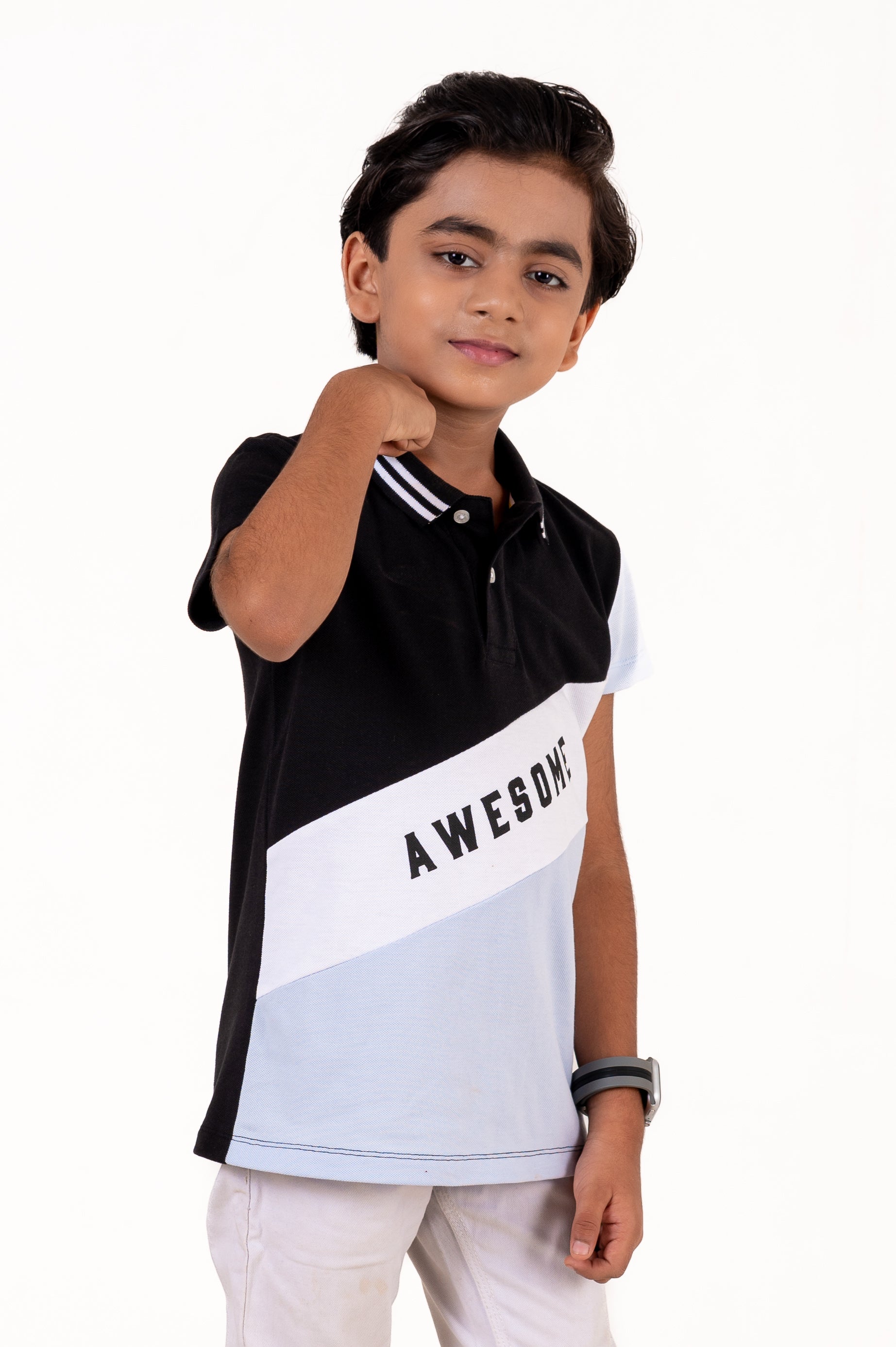 Polo With Print And Cut & Sew Black