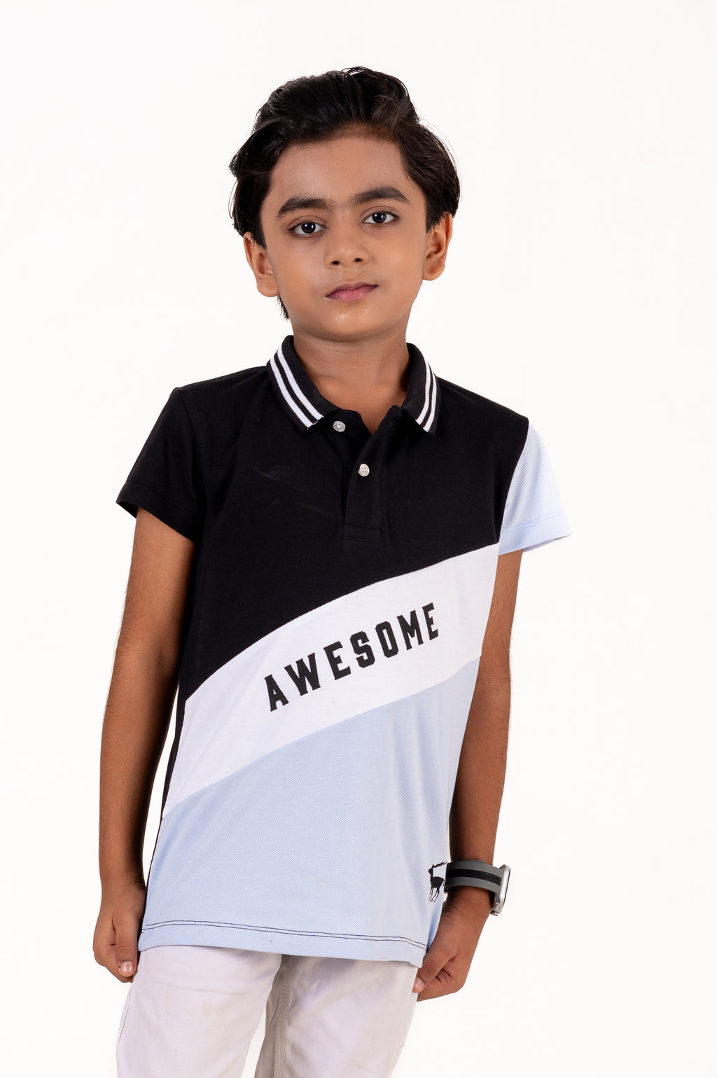 Polo With Print And Cut & Sew Black