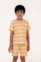 Co Ords With Cut & Sew And Puff Print Cloud Dancer