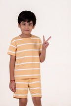 Co Ords With Cut & Sew And Puff Print Cloud Dancer