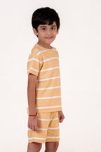 Co Ords With Cut & Sew And Puff Print Cloud Dancer