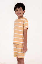 Co Ords With Cut & Sew And Puff Print Cloud Dancer